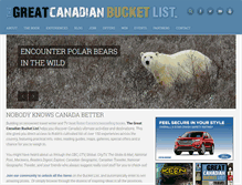Tablet Screenshot of canadianbucketlist.com